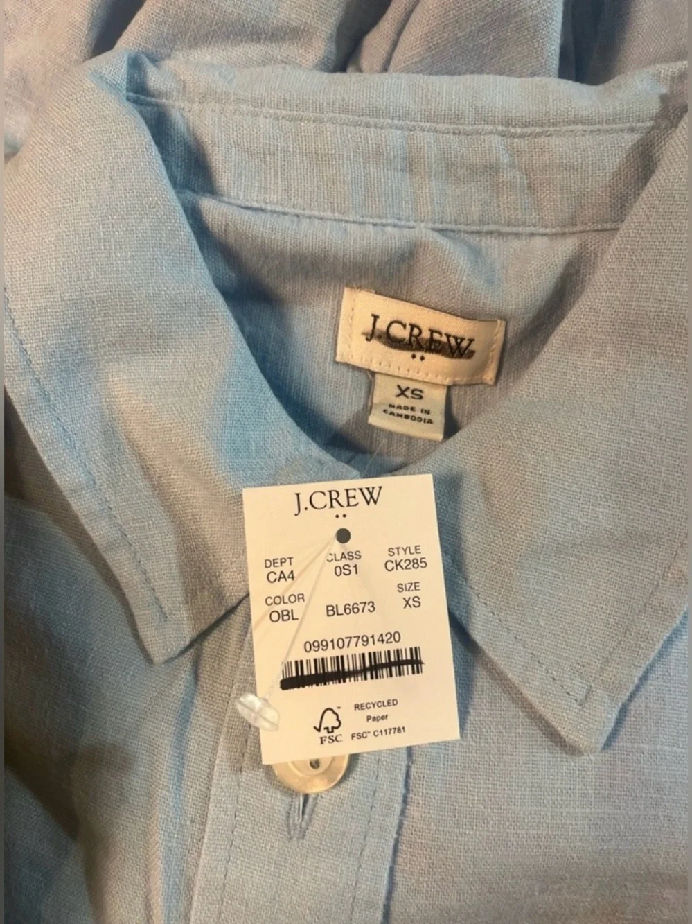 J.Crew Linen-blend belted mini shirt-dress